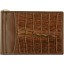 Genuine alligator leather money clip NTCM59T Brown