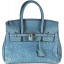 Genuine ostrich leather bag OSBAG122 Blue