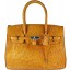 Genuine ostrich leather bag OSBAG122 Tan