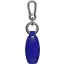 Genuine ostrich leather key ring OSKH50 Blue