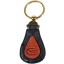Genuine ostrich leather key ring OSKR2-002A Black / Peanut