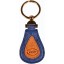 Genuine ostrich leather key ring OSKR2-002A Midnight Blue / Tan