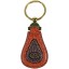 Genuine ostrich leather key ring OSKR2-002A Peanut / Brown