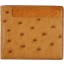 Genuine ostrich leather wallet OSW2-580A Tan
