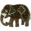 Coconut shell with sterling silver inlay pin P523S
