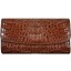 Genuine alligator leather long wallet PCM03 Brown