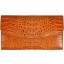 Genuine alligator leather wallet PCM05 Tan