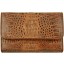 Genuine alligator leather long wallet PCM814 Brown