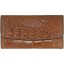 Genuine crocodile leather wallet PMT03 Coffee