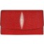Genuine stingray leather long wallet PR52 Fire Red