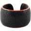 Genuine stingray leather bracelet PSR040PB Black / Red