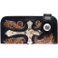 Genuine python and cow leather wallet PTWLF800 Black / Brown