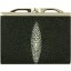 Genuine stingray leather wallet R872 Black