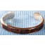 Sterling silver bangle/alligator leather inlay SBANGLE004 Brown