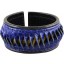 Genuine sea snake leather bracelet SKA-035 Blue / Yellow