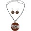 Coconut with silver inlay necklace & earrings set SN114SET