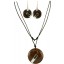 Coconut shell with sterling silver inlay set SN156SET