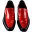 Genuine snake and cow leather shoes SNSHOES03SSN Black / Red