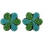 Genuine stingray leather earrings STER17SA Green / Turquoise