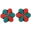 Genuine stingray leather earrings STER17SA Pink / Turquoise