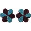 Genuine stingray leather earrings STER17SA Turquoise / Purple