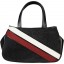 Genuine stingray leather bag STH451 Black / Burgundy / White