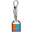 Genuine stingray leather key ring STKH31SA Turquoise / Orange