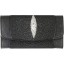 Genuine stingray and ostrich leather wallet STOSW10L Black