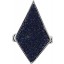 Genuine stingray leather covered finger ring STRING03SA Navy Blue
