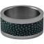 Genuine stingray leather covered ring STSG010SA Dark Green