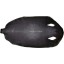 Genuine stingray skin STSKIN2-SAR Black. Round shape, sanded