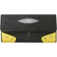 Genuine stingray leather wallet STW213 Black / Yellow