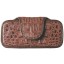 Genuine alligator leather phone / glasses case TPCM12 Brown